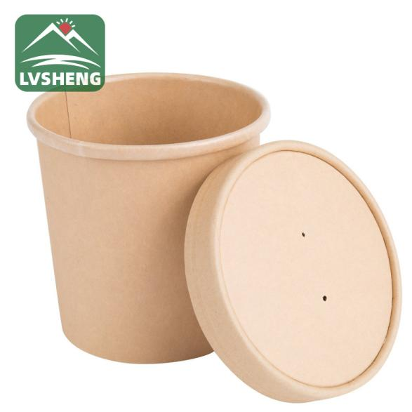 Bahan-bahan berbasis serat sing daur ulang kanggo bokor kertas panganan lan lids kertas