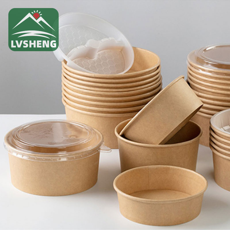 Bowl Kertas nganggo Lid Convex 24oz